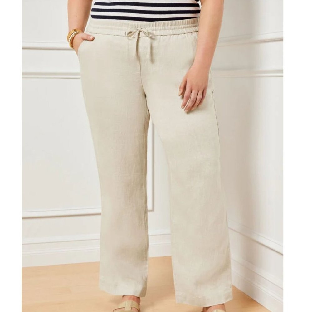 NWT Talbot's Washed Linen Wide Leg Pants XL